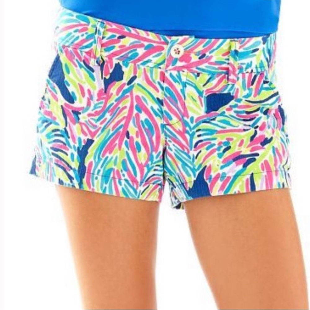 Lilly Pulitzer Indigo Palm Reader Walsh Short Size 0